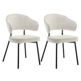 Set van 2 BukkitBow fluwelen eetkamerstoelen met metalen poten, breed en comfortabel, zithoogte 48 cm.
