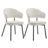 Set van 2 BukkitBow fluwelen eetkamerstoelen met metalen poten, breed en comfortabel, zithoogte 48 cm.