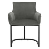 Set van 2 BukkitBow fluwelen eetkamerstoelen met metalen poten, stabiel en comfortabel, zithoogte 46,5 cm.