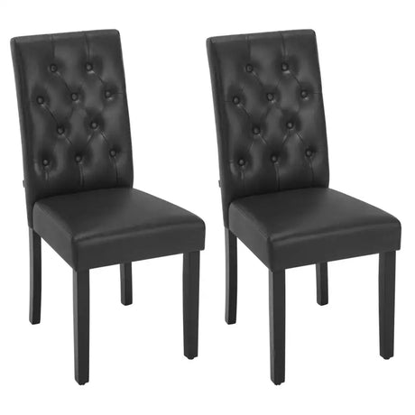 Set van 2 kunstleren eetkamerstoelen van BukkitBow met massief houten poten, ergonomisch en stevig, zithoogte 48,5 cm.