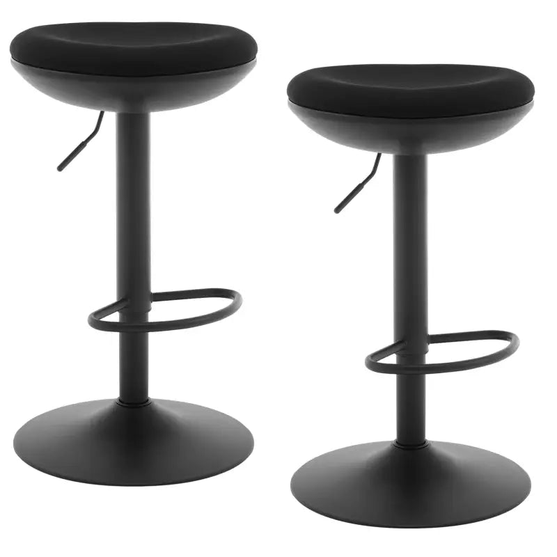 BukkitBow set van 2 verstelbare barkrukken met elastische stof en metalen frame, 360° draaibaar en ruimtebesparend.