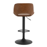 Set van 2 vintage kunstleren barkrukken van BukkitBow, verstelbaar, draaibaar en comfortabel voor thuis of horeca.