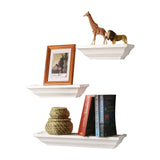 BukkitBow set van 3 drijvende boekenplanken van gelakt hout met barok ontwerp in verschillende afmetingen, stijlvolle woonaccessoires