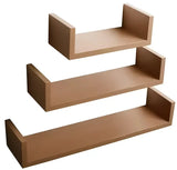 Set van 3 zwevende boekenplanken van BukkitBow, gelakt MDF hout in verschillende maten met bevestigingsmateriaal.