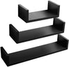 Set van 3 zwevende boekenplanken van BukkitBow, hout en MDF, verschillende maten met bevestigingen, voor stijlvolle muurdecoratie.