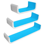 Set van 3 lange wandplanken van MDF in diverse kleuren, BukkitBow boekenplanken voor muurdecoratie en opbergruimte