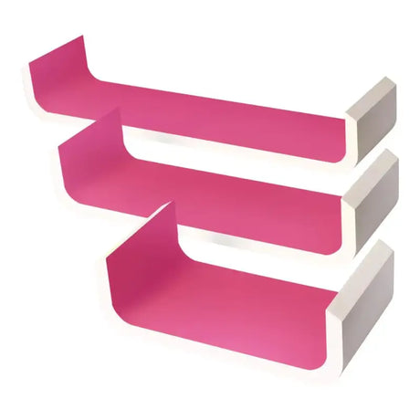 Set van 3 lange wandplanken van MDF in diverse kleuren, ideaal voor boeken en decoratie, door BukkitBow.