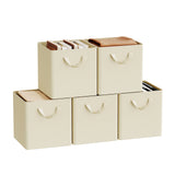 BukkitBow set van 3 of 5 opvouwbare stoffen opbergdozen voor kleding en speelgoed, flexibel en ruimtebesparend opbergmiddel