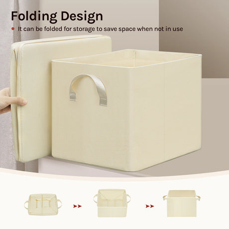 BukkitBow set van 3 of 5 opvouwbare stoffen opbergdozen voor kleding en speelgoed, praktische opbergoplossing.