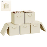 Set van 3 of 5 opvouwbare stoffen opbergdozen van BukkitBow met deksel, ideaal voor organisatie en opslag.
