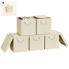 Set van 3 of 5 opvouwbare stoffen opbergdozen van BukkitBow met deksel, ideaal voor organisatie en opslag.