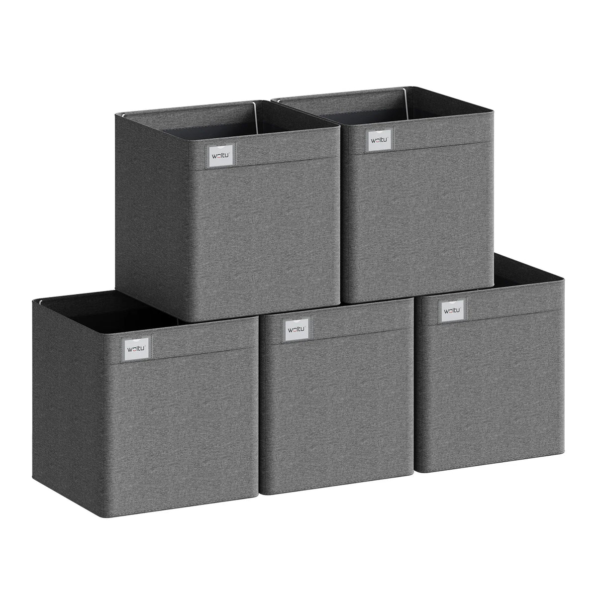 Set van 3 of 5 opvouwbare stof opbergdozen van BukkitBow, organizer cubes voor kleding en accessoires.