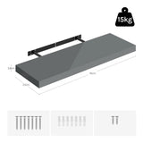 BukkitBow - Set van 3 Zwevende Wandplanken - Fotoplank - Wandrek - Muurdecoratie