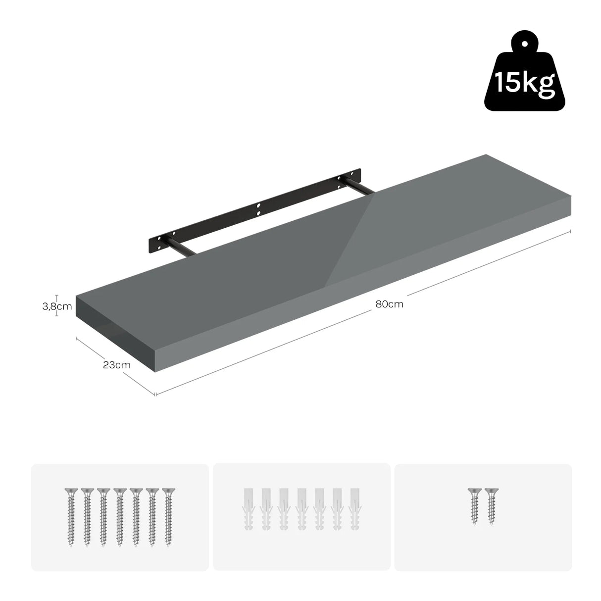 BukkitBow - Set van 3 Zwevende Wandplanken - Fotoplank - Wandrek - Muurdecoratie