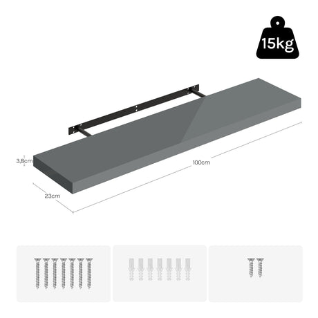 Set van 3 zwevende wandplanken van BukkitBow, fotoplank en muurdecoratie voor stijlvolle muuropslag en decoratie.