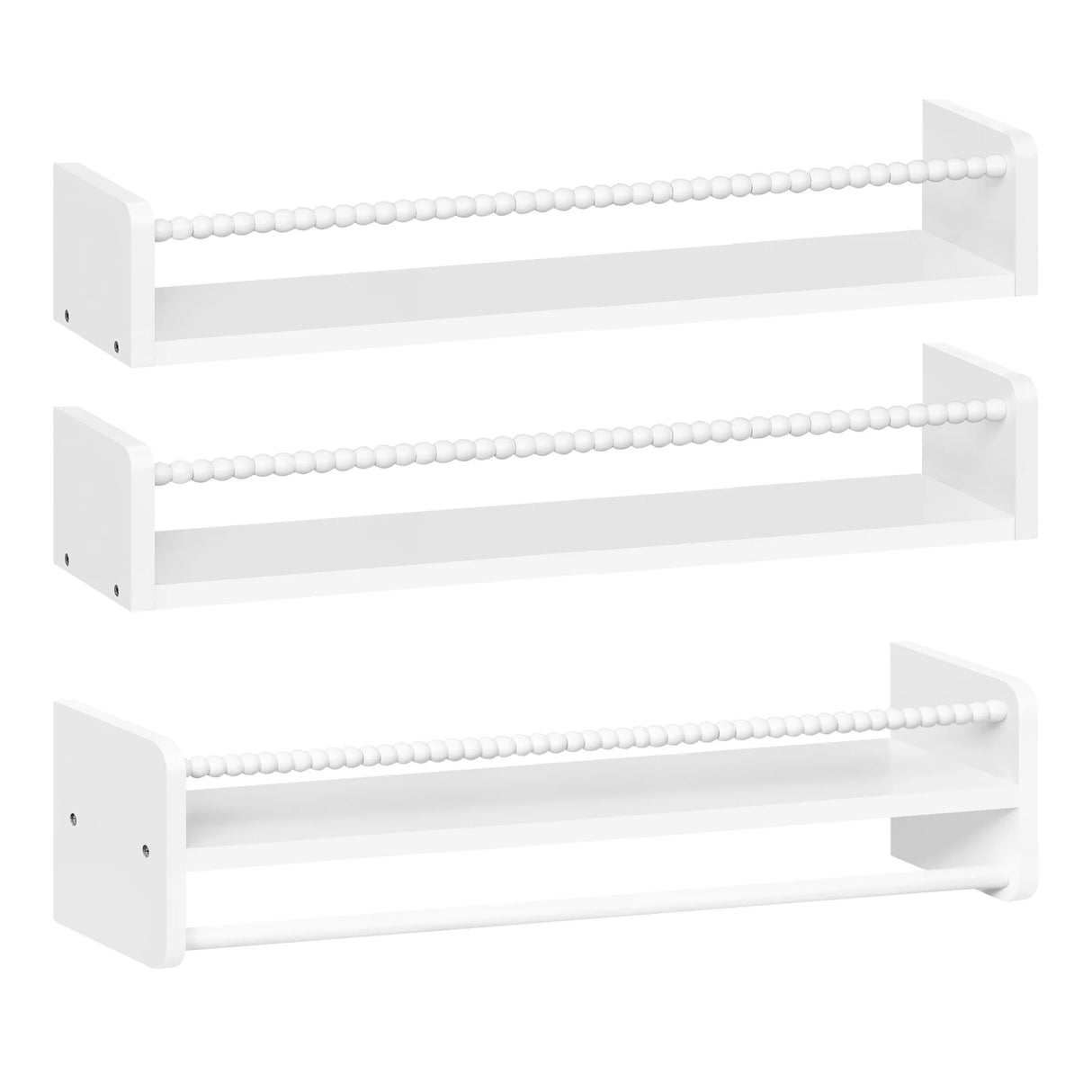 Set van 3 houten zwevende wandplanken van BukkitBow, geschikt als boekenrek voor de kinder- of slaapkamer.