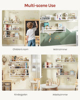 Set van 3 houten zwevende wandplanken van BukkitBow, ideaal als boekenrek voor de kinder- of slaapkamer.