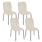 Set van 4 BukkitBow eetkamerstoelen met fluwelen zitting en metalen frame, stapelbare stoelen voor een stijlvolle eetkamer.