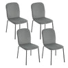 Set van 4 BukkitBow eetkamerstoelen met fluwelen zitting en metalen frame, stapelbare stoelen voor eetkamer of woonkamer.