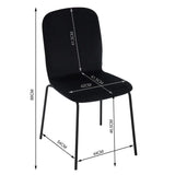 Set van 4 BukkitBow eetkamerstoelen met fluwelen zitting en metalen frame, stapelbare design voor moderne eethoek.