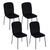 Set van 4 BukkitBow eetkamerstoelen met fluweel en metalen poten, stapelbare stoelen voor een stijlvolle eethoek.