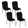 Set van 4 BukkitBow eetkamerstoelen met fluweel en metalen poten, stapelbare stoelen voor een stijlvolle eethoek.
