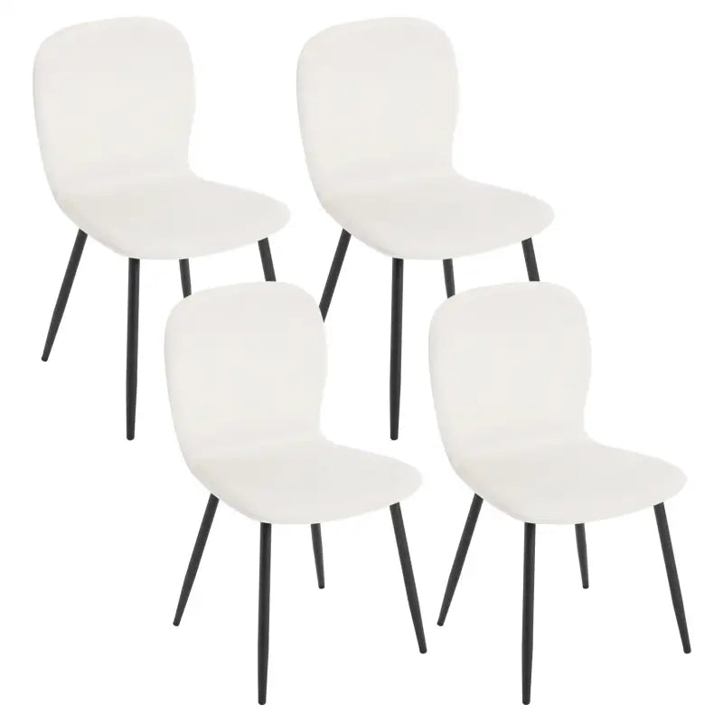 Set van 4 BukkitBow eetkamerstoelen met fluwelen bekleding, metalen poten en ergonomisch ontwerp, multifunctioneel en stijlvol.