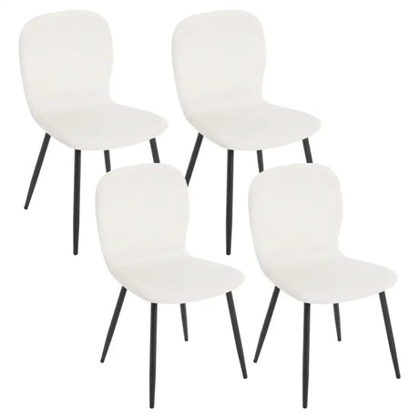 Set van 4 BukkitBow eetkamerstoelen met fluwelen bekleding, metalen poten en ergonomisch ontwerp, multifunctioneel en stijlvol.