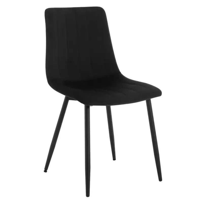 Set van 4 BukkitBow eetkamerstoelen met fluweel of leer, metalen poten en ergonomisch Scandinavisch design, comfortabel en stijlvol.