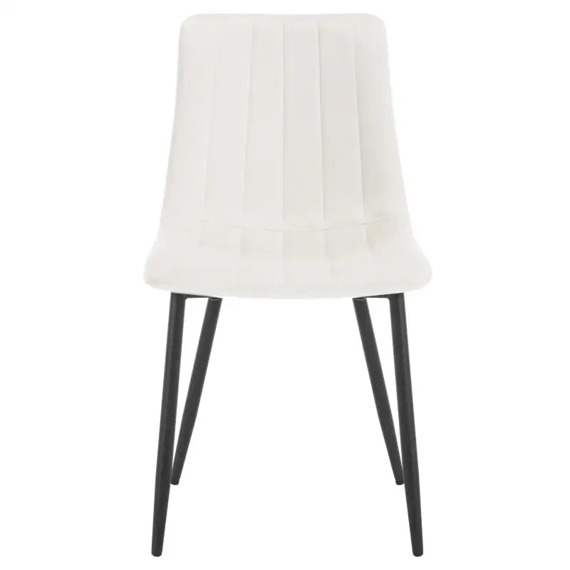 Set van 4 BukkitBow eetkamerstoelen met fluweel of leder, metalen poten, ergonomisch ontwerp en Scandinavische stijl.
