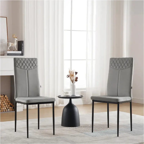 Set van 4 BukkitBow eetkamerstoelen met kunstleer of fluweel, metalen poten, ergonomisch en duurzaam, afmetingen 40x98x52 cm.