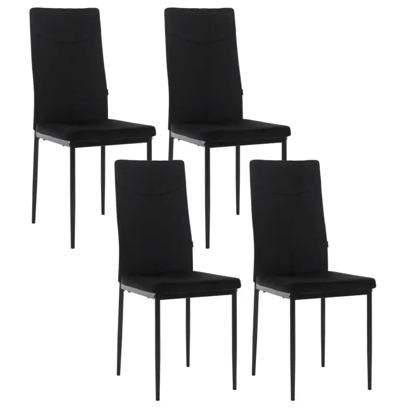 Set van 4 BukkitBow eetkamerstoelen met kunstleer en fluweel, metalen poten, ergonomisch en duurzaam, 40x98x52 cm.