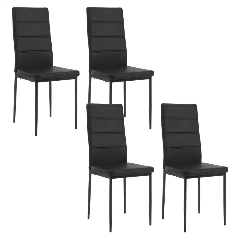 Set van 4 BukkitBow eetkamerstoelen met kunstleer, fluweel en metalen onderstel, moderne en comfortabele eetkamerstoel.