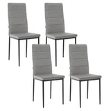 Set van 4 BukkitBow eetkamerstoelen van kunstleer en fluweel met metalen onderstel, moderne en comfortabele eetkamermeubels