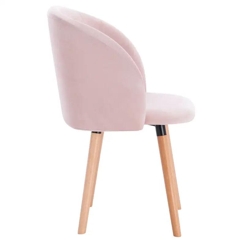 Set van 4 BukkitBow fluwelen eetkamerstoelen met massief houten frame, ergonomisch design en zithoogte van 47 cm.