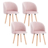 Set van 4 BukkitBow fluwelen eetkamerstoelen met massief houten frame, ergonomisch en stijlvol, zithoogte 47 cm.