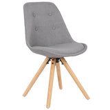 Set van 4 linnen eetkamerstoelen van BukkitBow met massief houten poten, ergonomisch en multifunctioneel, zithoogte 46 cm.