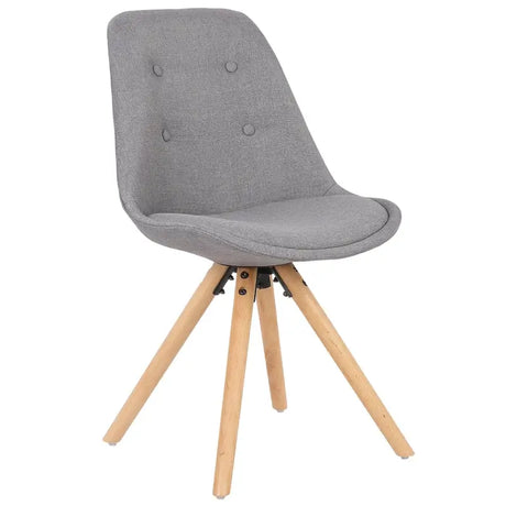 Set van 4 linnen eetkamerstoelen van BukkitBow met massief houten poten, ergonomisch en multifunctioneel, zithoogte 46 cm.