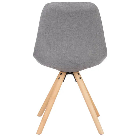 Set van 4 linnen eetkamerstoelen van BukkitBow met massief houten poten, ergonomisch ontwerp en zithoogte van 46 cm.