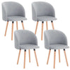 Set van 4 BukkitBow eetkamerstoelen met fluwelen zitting, massief houten frame en ergonomisch ontwerp, zithoogte 47 cm.