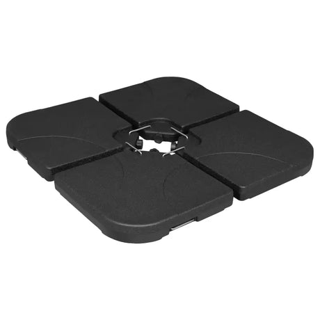 Set van 4 weerbestendige vulbare parasolvoetplaten van BukkitBow met metalen handvatten, geschikt voor parasols en pootoppervlakken