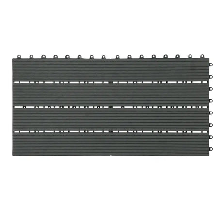 BukkitBow WPC terrastegels set met 6 plug-in systeem terrasplanken van 30x60cm, geschikt voor buiten terrassen.