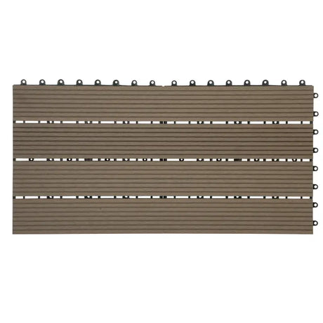BukkitBow WPC terrasplanken set met 6 tegels van 30x60cm, plug-in systeem voor terrassenvloer.