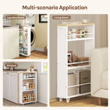 BukkitBow - Smalle Keukentrolley - 3 Lagen - Met Wielen & Rem - Houten Planken & Metalen Frame - Voor Keuken, Badkamer & Kantoor