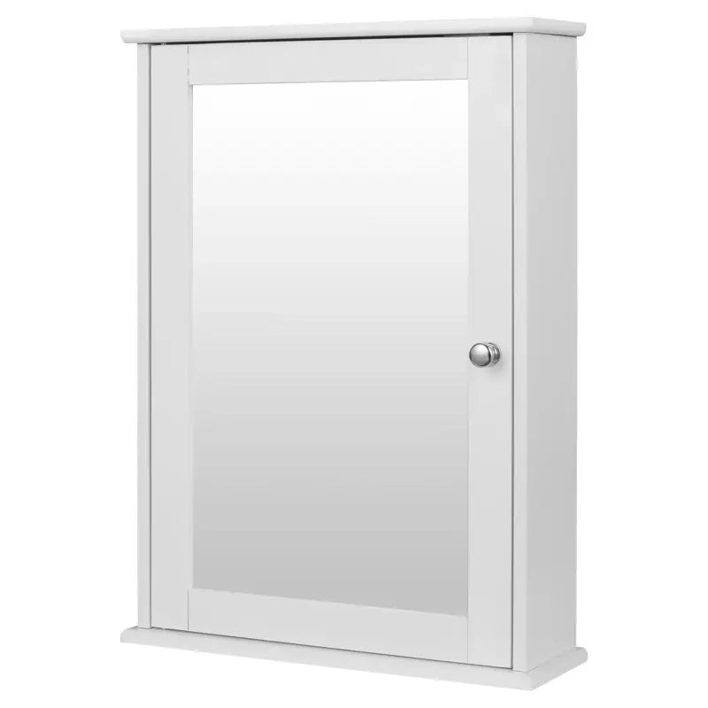 BukkitBow badkamermeubel met spiegelkast, verstelbare plank, waterbestendig, 42x12x58cm, geschikt voor moderne badkamers.