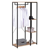 BukkitBow staande kapstok met houten planken, ophanghaak voor jassen en schoenenplank, modern houten kapstok voor entree.