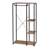 BukkitBow staande kapstok met houten planken, ophanghaken voor jassen en schoenenplank in modern interieur
