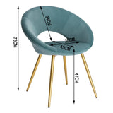 BukkitBow eetkamerstoel met comfortabel fluwelen bekleding en ergonomisch ontwerp, zithoogte 47 cm, veelzijdig gebruik.