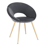 BukkitBow stijlvolle eetkamerstoel met comfortabel fluwelen bekleding en ergonomisch ontwerp, zithoogte 47 cm.