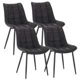 BukkitBow eetkamerstoel met kunstleren bekleding en metalen poten, 85,5x46,5x40,5cm, max 100kg draagvermogen.